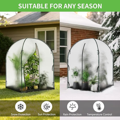 Portable Greenhouse for Outdoors, Green House Tent with Durable Bubble Film Cover and Zippered Door,Walk-in Mini Green House with Removable Mat for Indoor Outside Protecting Plant,47x47x71 Inch