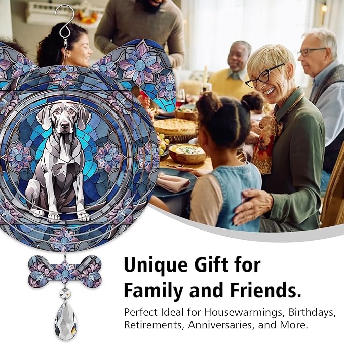 Weimaraner Dog Ears Wind Spinner, Weimaraner Wind Spinner Hanging for Yard and Garden V02