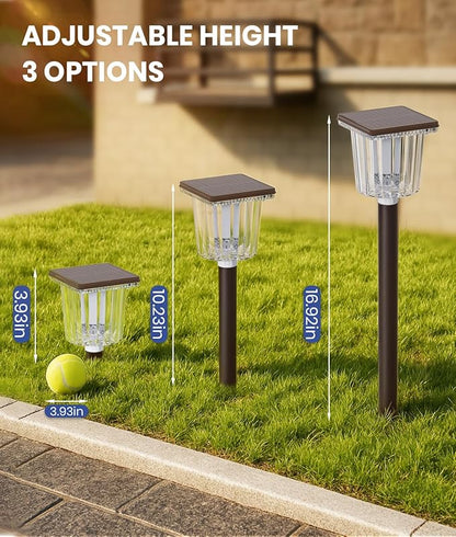 Super Bright Solar Pathway Lights Outdoor Powered,Adjustable Warm&Cool White,Waterproof IP65 Garden Decor Landscape Lighting Outside for Yard/Patio/Walkway/Driveway/Landscape (Cocoa Brown, 2 Pack)