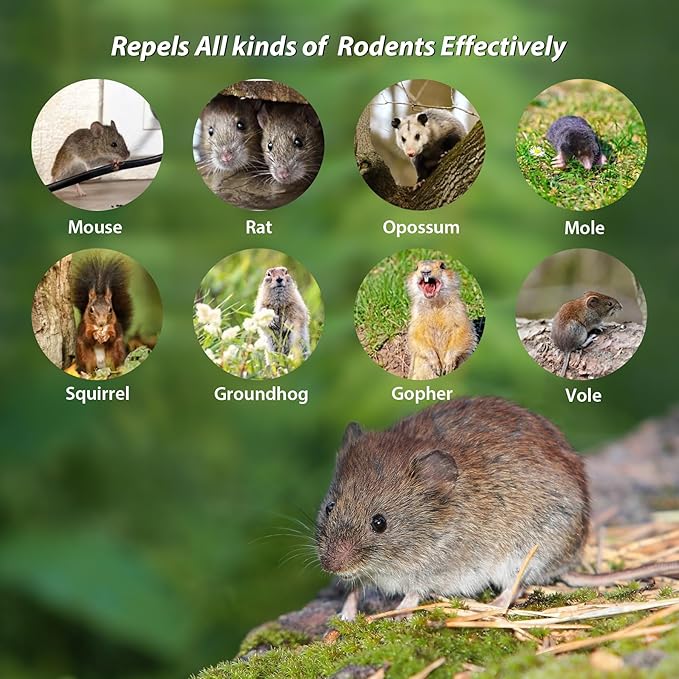 Rodent Repellent Balls,10Pcs Mouse Repellent Balls Peppermint Oil for Mice Squirrel Mole Pests, Natural Pest Control Pouches for Indoor Outdoor Kitchen Car Warehouse, Safe for Pets & Family