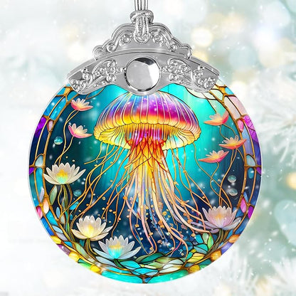 Stained Glass Suncatcher, Jellyfish Ornament for Christmas Tree, Holidays Decor, Home Decoration and Gifts