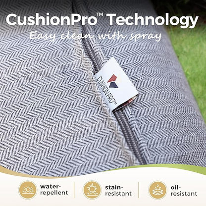 Patio Furniture Set 5 pcs, Outdoor Patio Furniture, 3-Seat Sofa, 2 Swivel Chairs, 2 Ottomans and 5.75" Extra Thick Cushion, Patio Conversation Set for Garden Backyard Deck,Grey