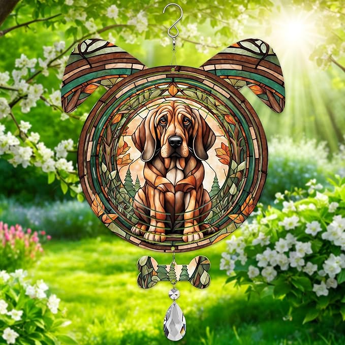 Bloodhound Dog Ears Wind Spinner, Bloodhound Wind Spinner Hanging for Yard and Garden V02