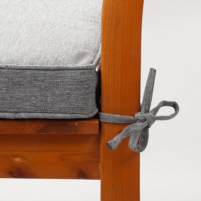 Magpie Fabrics Indoor Outdoor Waterproof Square Chair Cushion, 18" x 18" x 2.5", 2 Pack, Water Resistant Seat Cushions, for Patio Garden Office, Heather Grey