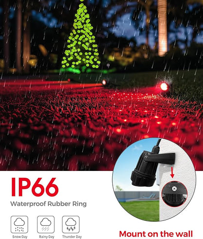 L LOHAS LED Red Spotlight Outdoor, Christmas Red Spot Lights for Yard, Auto On/Off 5W 120V Landscape Lighting for House, Holiday, Trees, Decoration, 450LM IP66 Waterproof, UL Listed, 2 Pack