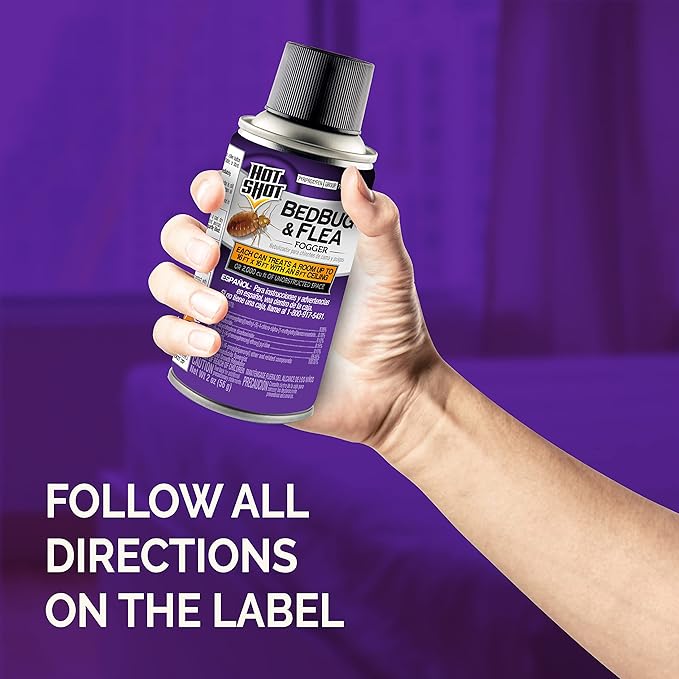 Hot Shot Bedbug & Flea Fogger For Insects, Aerosol, 3/2-Ounce, Pack of 6, Multolor