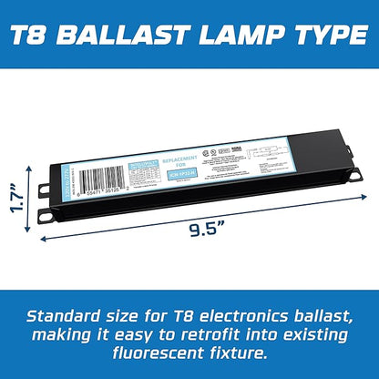 OHLECTRIC 10 Pack - Replacement for ICN1P32-SC 1 Lamp - T8 Fluorescent Ballast, Electronic Ballast Replacement 120-277 Volt, Instant Start - Standard and Energy Efficient Ballasts - UL Approved