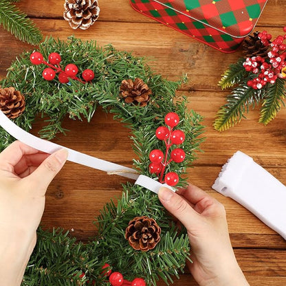 100 Pcs Christmas Garland Ties 12Inch Adjustable Holiday Garland Twist Ties for Holiday Christmas Halloween Tree Wreath Party Yard Wall Doorway Reusable Nylon Garden Cable Straps Decoration(White)