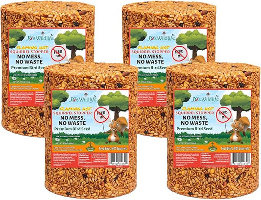 JCs Wildlife Squirrel Stopper No Mess, No Waste Large Cylinder with Hole 4.5lbs (4-Pack)