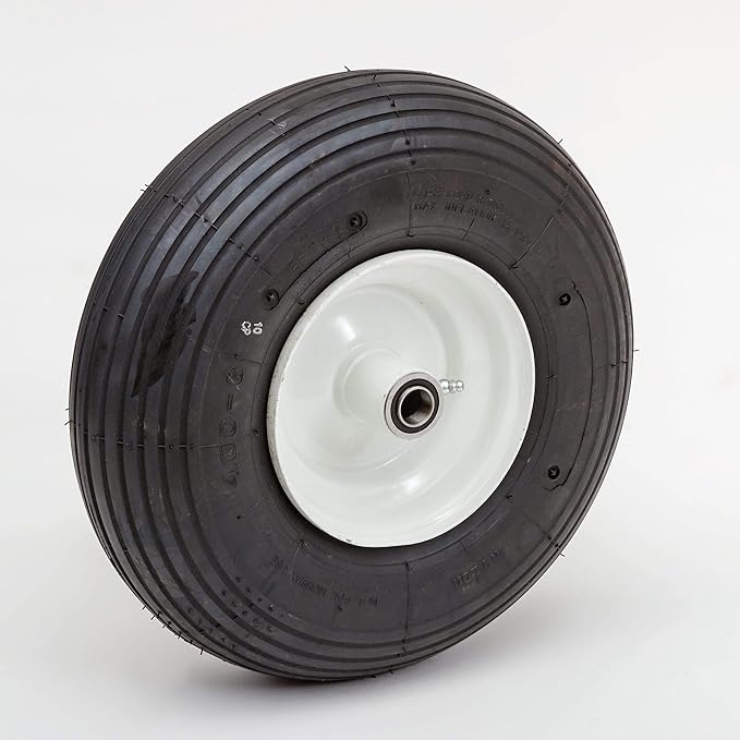 Pneumatic Replacement Wheel | 13.6" Tire for Wagon, Pony Cart, Wheelbarrow | 4.00-6 Wheel Size | Hub/Bearing Size Options