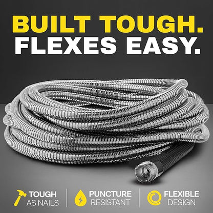 BIONIC STEEL 3Ft Short Garden Hose, 3 Ft x 5/8 In. Connector Hose for Reel, Leak Proof Connection, Heavy Duty, Non Kinking, Flexible, Hose Extension