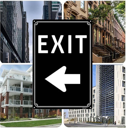 12x16"Exit Sign with Right Arrow - High-Intensity Aluminum Parking Lot Sign, Weatherproof & Fade-Resistant, Ideal for Outdoor & Indoor Use - Curbside Sign