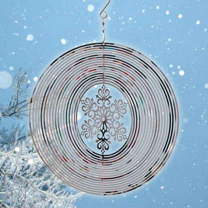 SPRING SONG Snowflake Kinetic Wind Spinner for Yard and Garden Mirrored Stainless Steel Spinner Indoor and Outdoor Hanging Decor Crafts Ornament Gifts Kinetic Art Yard Garden Hanging Wind Spinner