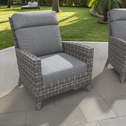 Covers & All Olefin Rectangle High Back Chair Cushion, 420 Denier Supportive Foam Seat and Poly Fill Back Outdoor High Back Chair Cushion, Water and Mold Resistant for Patio High Back Chair Cushions