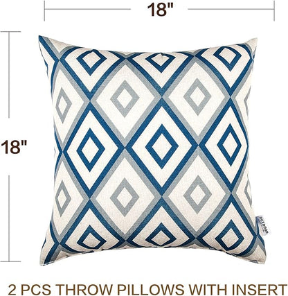JMGBird Patio Pillows Waterproof with Inserts 18 * 18 Inch Outdoor Pillow for Patio Furniture