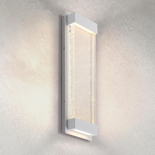 ASD LED 18 Inch Bubble Glass Wall Light Fixture | 22W 520LM 3000-5000K 100-277V | 3CCT, Waterproof, Dimmable, Up-Down Glow, ETL Listed | Exterior Flush Mount Sconce, Outdoor Lighting | White