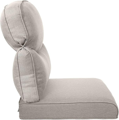 Pop 22x25/22x24 Outdoor Cushions for Patio Couch Chairs Set of 3 - High Back Outside Seat Cushions for Lawn Wicker Dining Rocker Glider Loveseat 3-Seater Sectional Sofa - Beige/Smile