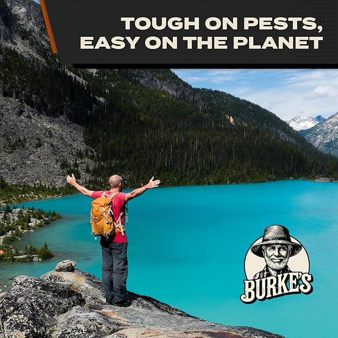 Burke’s Bug Repellent Spray – DEET-Free, Kid & Pet Safe Insect Repellent for Mosquitoes, Ticks, and Gnats – Travel Size, Natural Essential Oils, Outdoor Protection, 6 oz (180mL)