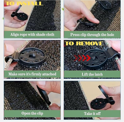 50‑Pack Extra Large, Thickened Heavy‑Duty Shade Cloth Clips – Reusable Sun Shade Net & Anti‑Bird Netting Clamps, Lock‑Grip Tarp Clips for Garden, Patio Awnings & Greenhouse Fabric