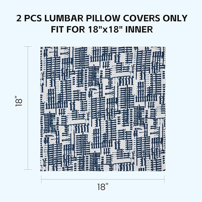 Outdoor Throw Pillows Waterproof Covers 2 Pack 18×18 Inch, Decorative Toss Pillows Covers, Rain-Proof, Fade Resistant for Patio Furniture, Sofa, Couch, Garden