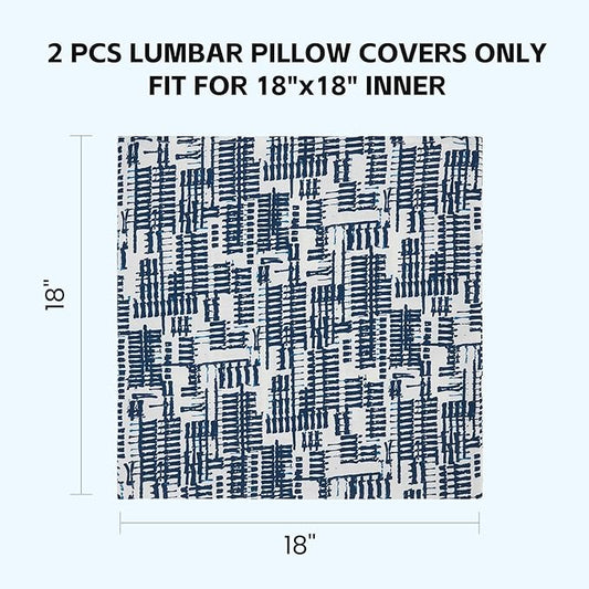 Outdoor Throw Pillows Waterproof Covers 2 Pack 18×18 Inch, Decorative Toss Pillows Covers, Rain-Proof, Fade Resistant for Patio Furniture, Sofa, Couch, Garden