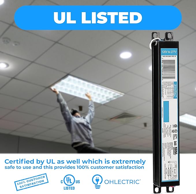 OHLECTRIC 20 Pack - Replacement for ICN1P32-SC 1 Lamp - T8 Fluorescent Ballast, Electronic Ballast Replacement 120-277 Volt, Instant Start - Standard and Energy Efficient Ballasts - UL Approved