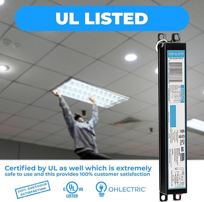 OHLECTRIC 20 Pack - Replacement for ICN1P32-SC 1 Lamp - T8 Fluorescent Ballast, Electronic Ballast Replacement 120-277 Volt, Instant Start - Standard and Energy Efficient Ballasts - UL Approved