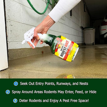 Nature's MACE 1 Gal Rodent Repellent Spray, Mouse & Rat Control for Car Engines, Repel Mice, Indoor & Outdoor Spray, Stop Rodent Damage in House, Car, RV, Attic, Garage, Stops Nesting & Wire Chewing