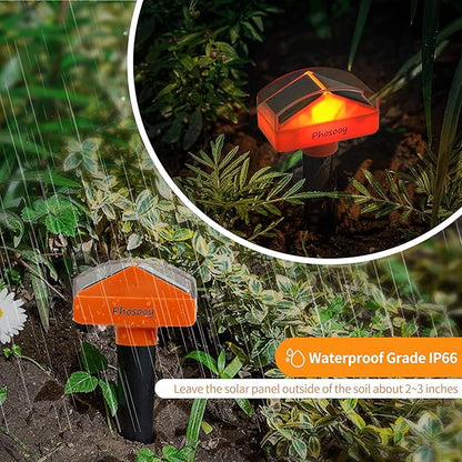 Solar Mole Repellent, 4 Pack Gopher Sonic Spikes, Waterproof Rodent Deterrent Devices to Get Rid of Moles in Your Yard Garden Lawn Home Outdoor