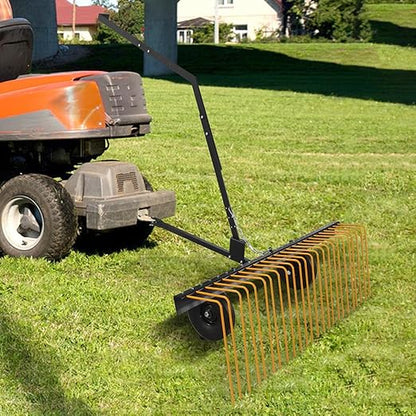 60 Inch ATV Tow Behind Durable Corrosion Resistant Steel Pine Straw Rake