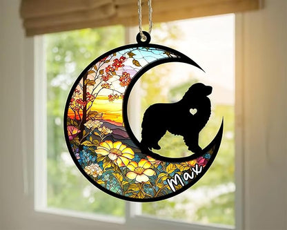 Personalized Dog Memorial, Custom Name Great Pyrenees Dog Christmas Ornament with Name, Custom Breeds, Pet Loss Light Catcher, Gifts for Lovers Loss of Pet Sympathy on Mothers Day Christmas