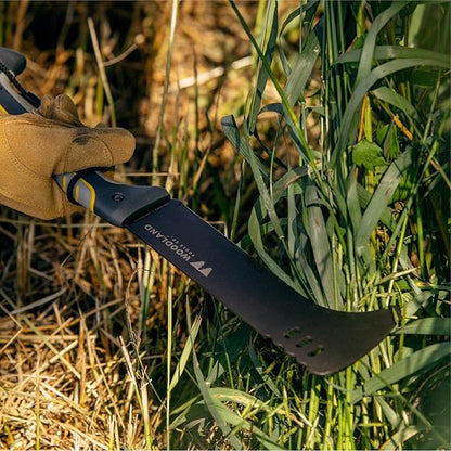 Woodland Tools Super Duty Brush Axe – 9 Inch Curved Blade with Triple Pinned Full Tang, Long Handle, Batoning Spine, and Ballistic Nylon Sheath – Manual Tool for Brush Clearing and Trail Work