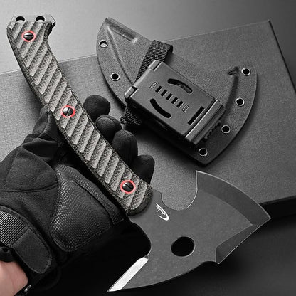 C1342 Camping Axes,DC53 Steel Blade Micarta Handle Chopping Axe Bushcraft Camping Axes Survival Hatchet Full Tang Axe for Hiking Hunting Camping Splitting Chopping Wood(Black)