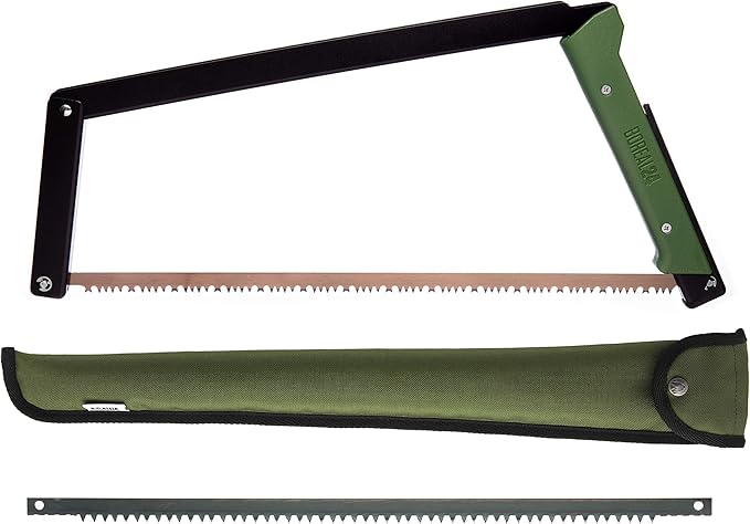 AGAWA - BOREAL24 Tripper Kit - Includes 24" Folding Saw, Nylon Carrying Case, 24" All-Purpose & 24" Aggressive Blade - For Camping, Hiking & Survival Gear (Black Frame/Green Handle)
