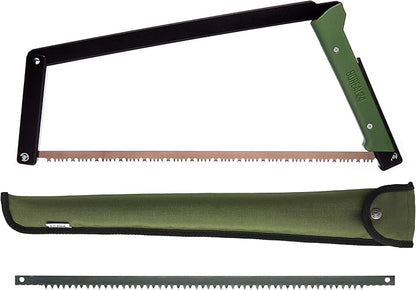 AGAWA - BOREAL24 Tripper Kit - Includes 24" Folding Saw, Nylon Carrying Case, 24" All-Purpose & 24" Aggressive Blade - For Camping, Hiking & Survival Gear (Black Frame/Green Handle)