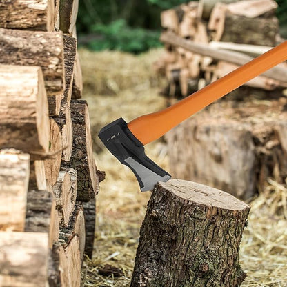 HFS(R) 35" Axe Hatchet with Fiberglass Handle 70.55oz/2000g Head Weight Heat-Treated Blade, Anti-Slip Grip, Perfect for Camping, Hiking, Woodworking