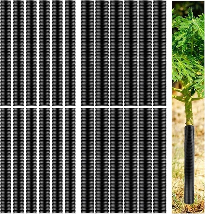 24 Pcs Tree Trunk Protector Guard, 2 Size Sapling Tree Protector from Deer, Tree Bark Protectors Guard Tube Wraps to Protect Bark, Sapling from Rodents, Mowers, Animals (15.7 x 2, 15.7 x 1.6)