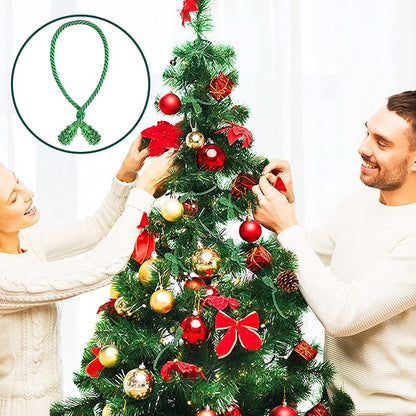 Shappy 24 Pieces Christmas Garland Banister Ties Christmas Decorative Reusable and Flexible Twist Ties for Garland, Banister Home Decoration (Green)
