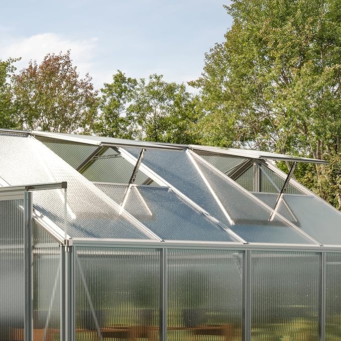 Greenhouse Saphir 5 Aluminum Frame 8.5 x 10.6 ft with Approx. 8 mm Polycarbonate Panels