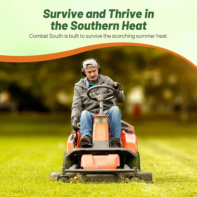 Outsidepride Combat Extreme Southern Zone Grass Seeds for Lawn - 25 lbs. SPF 30 Heat & Drought Tolerant Mix of Turf Type Fescue & Hybrid Bluegrass Seed with OptiGrowth Coating Enhanced Germination
