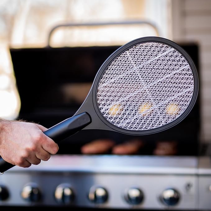 Black Flag 2-Pack Electric Bug Zapper Rackets – Mosquito & Fly Swatter, Battery Operated (Black)