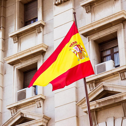 Spain Spanish Flag 3x5 ft Outdoor, Double Sided 3 Ply Heavy Duty Spain National Country Flag, 100% Quality Polyester Spanish Banner with Brass Grommets 4 Rows Stitches