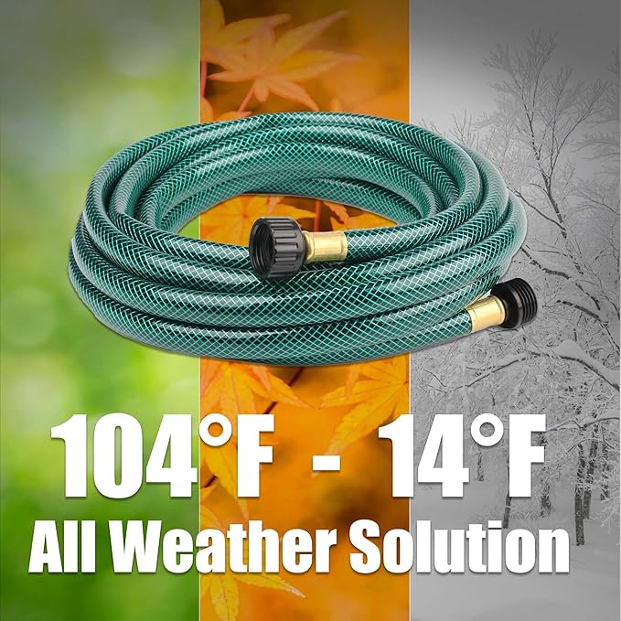 PVC Garden Hose - Flexible and Leakproof Water Hoses for Lawns (Green, 20FT)