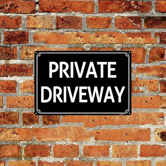 12x16" Private Driveway- High-Intensity Aluminum Parking Lot Sign, Weatherproof & Fade-Resistant, Ideal for Outdoor & Indoor Use - Curbside Sign(horizontal version)