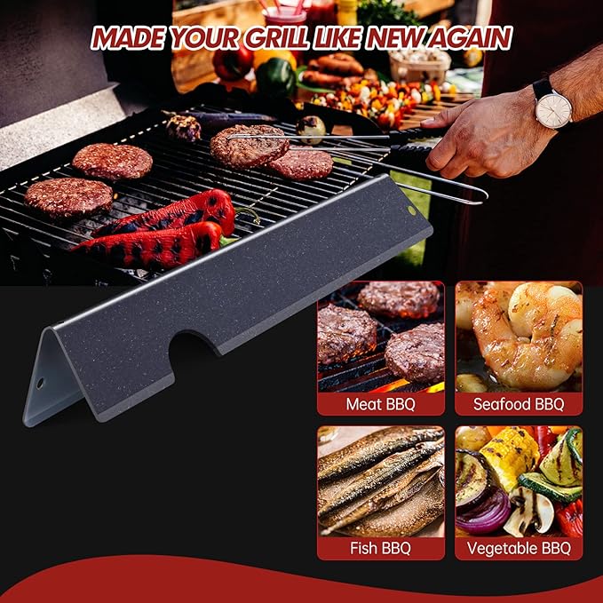 Grill Flavorizer Bars for Weber Genesis II E-410, S-410, LX E-440, S-440, Weber Genesis 2 66041, 66033, 66796, Heat Deflectors BBQ Gas Grill Replacement Parts, 17” Porcelain Steel Flavor Bars