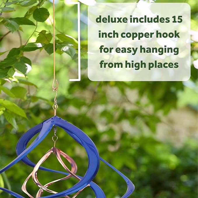 Red Carpet Studios Deluxe Double Helix Cosmix Wind Spinner, 14-Inch, Blue and Copper