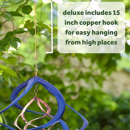 Red Carpet Studios Deluxe Double Helix Cosmix Wind Spinner, 14-Inch, Blue and Copper