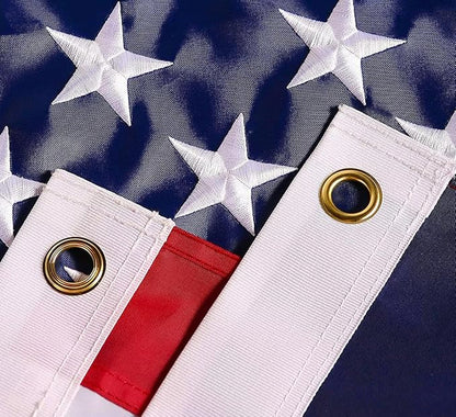 American Flag 6x10 ft: Long Lasting US Flag, Heavy Duty Nylon, Embroidered Stars, Sewn Stripes, Brass Grommets, UV Protection Perfect for Outdoors! USA Flag