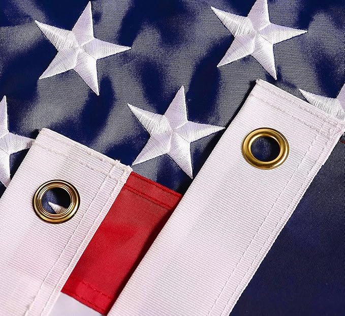 4 x 6 American Flag 4x6 ft: Long Lasting US Flag, Heavy Duty Nylon, Embroidered Stars, Sewn Stripes, Brass Grommets, UV Protection Perfect for Outdoors! USA Flag