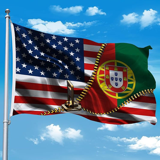 Vintage American America Usa Portugal Portuguese Flags For Outside Yard 3x5 Ft Double Sided Printed 100d Polyester Lightweight Garden Welcome Outdoor Banner Brass Grommets